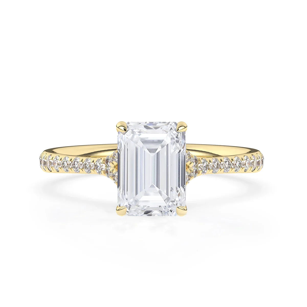Stunning 2.0 CT Round Moissanite Engagement Ring with Dainty Pave Design 1