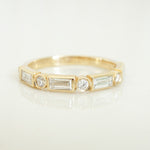 Stunning 0.4 TCW Radiant & Round Moissanite Stone Alternate Wedding Band 1