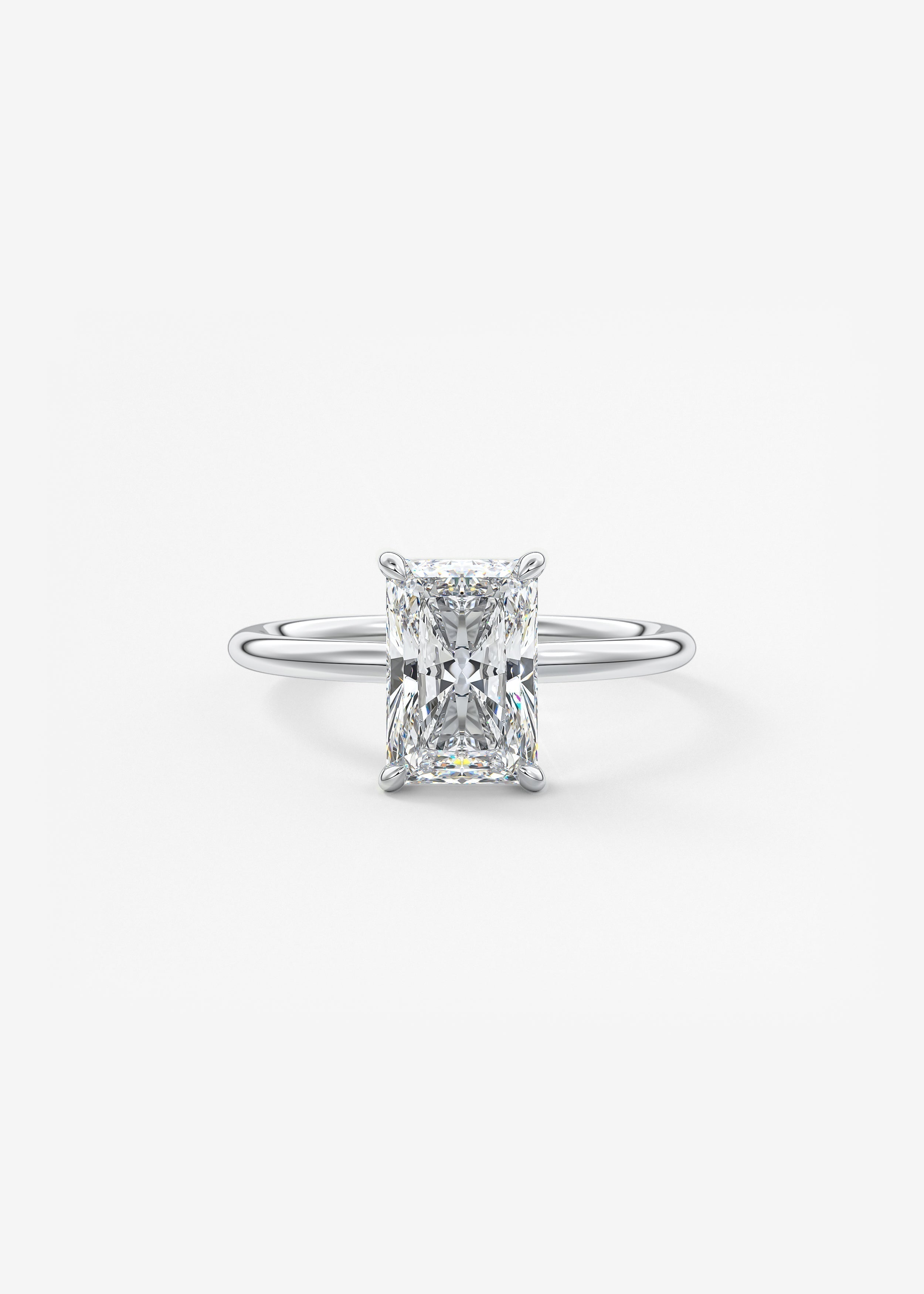 Radiant Hidden Halo Lab Grown Diamond Engagement Ring