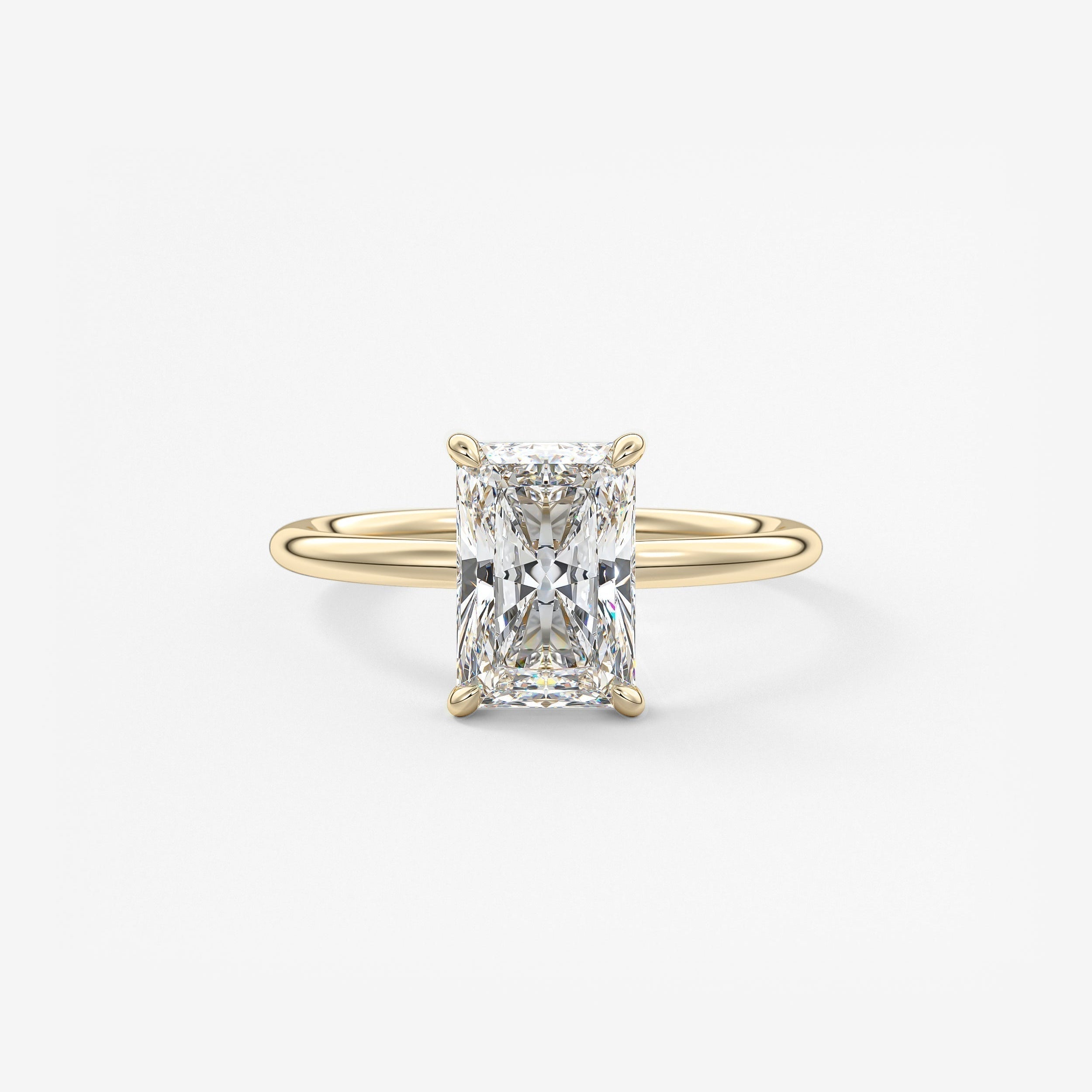 Radiant Hidden Halo Lab Grown Diamond Engagement Ring