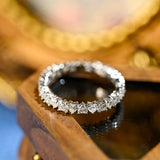 0.9 TCW Heart Cut Pave Moissanite Bridal Wedding Band 8