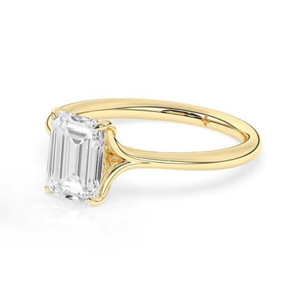 Stunning 2.0 CT Emerald Moissanite Engagement Ring with Solitaire & Split Shank Design 6
