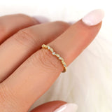 Stunning 0.07 TCW Round Moissanite Stones Leaf Nesting Metal Wedding Bands 3