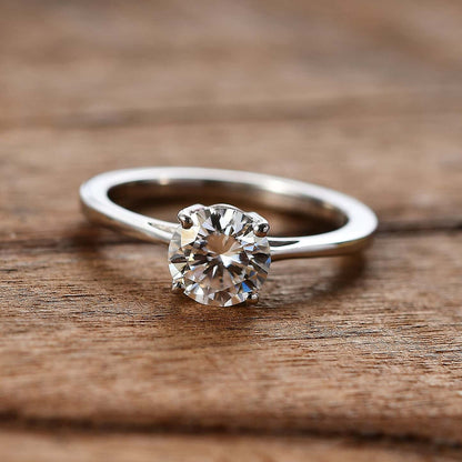 Round Cut Solitaire Style Cubic Zirconia in 925 Sterling Silver Jewelry 2