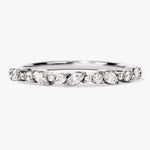 Stunning 0.30 CT Round & Marquise Moissanite Stones Alternate Diamond Wedding Band 3