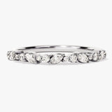 Stunning 0.30 CT Round & Marquise Moissanite Stones Alternate Diamond Wedding Band 3