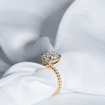 Classic 3.0 CT Cushion Moissanite Engagement Ring with Hidden Halo & Pave Design 8