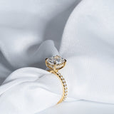 Classic 3.0 CT Cushion Moissanite Engagement Ring with Hidden Halo & Pave Design 8