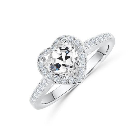 Stunning 1.5 CT Heart Moissanite Engagement Ring with Pave & Halo Design 2
