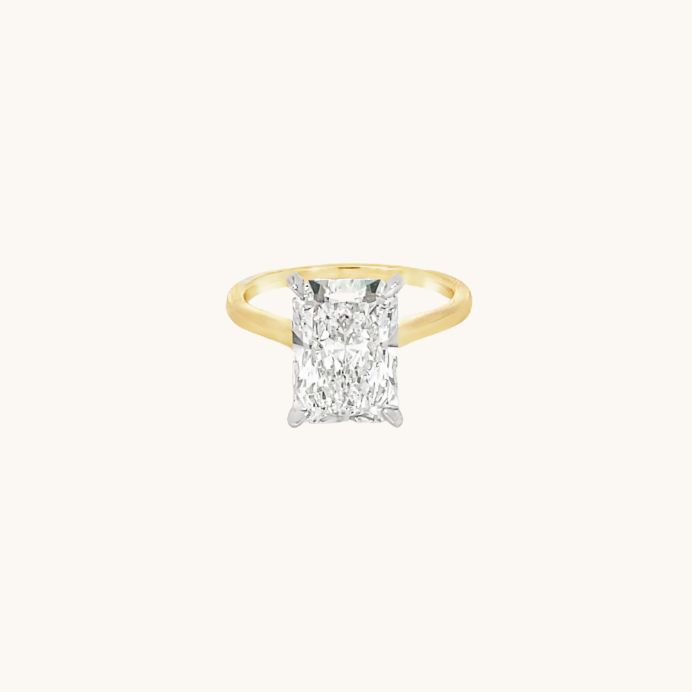 Stunning 4.05 CT Radiant Moissanite Engagement Ring with Solitaire Design 1