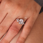 Stunning 2.0 CT Oval Moissanite Engagement Ring with Cluster Design 6