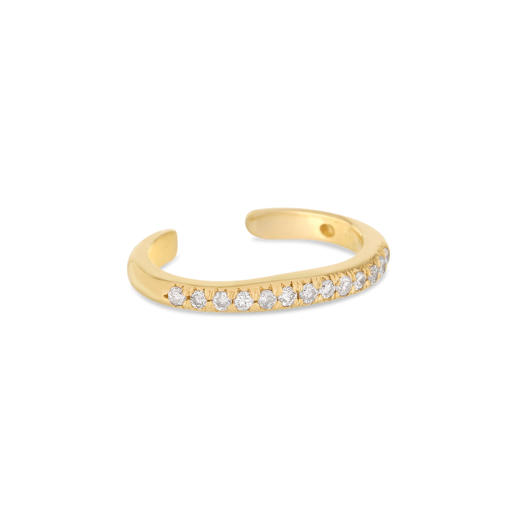 1.0 TCW Round Cut Moissanite Cuff Earrings in Gold 2