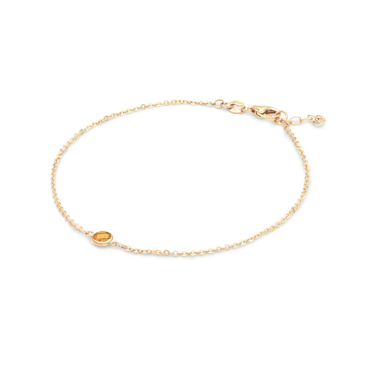 0.25 CT Round Citrine Lab Made Diamond-November Birthstone Bracelet 4