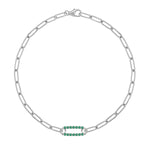 1.5 TCW Round Emerald Lab Made Diamond-May Birthstone Chain Bracelet 8
