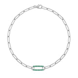 1.5 TCW Round Emerald Lab Made Diamond-May Birthstone Chain Bracelet 8