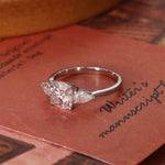 Stunning 1.0 CT Cushion Cut Moissanite Engagement Ring with Three Stone Design 6