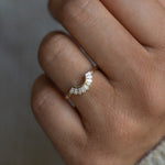 Stunning 0.2 TCW Baguette Moissanite Stones Curved Wedding Bands 4