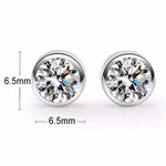 Round Cut Cubic Zirconia in 925 Sterling Silver Earrings 2