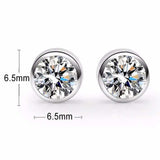 Round Cut Cubic Zirconia in 925 Sterling Silver Earrings 2
