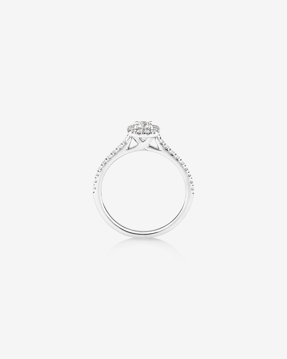 Stunning 0.5 CT Round Moissanite Stone Engagement Ring In Halo & Pave Design 2