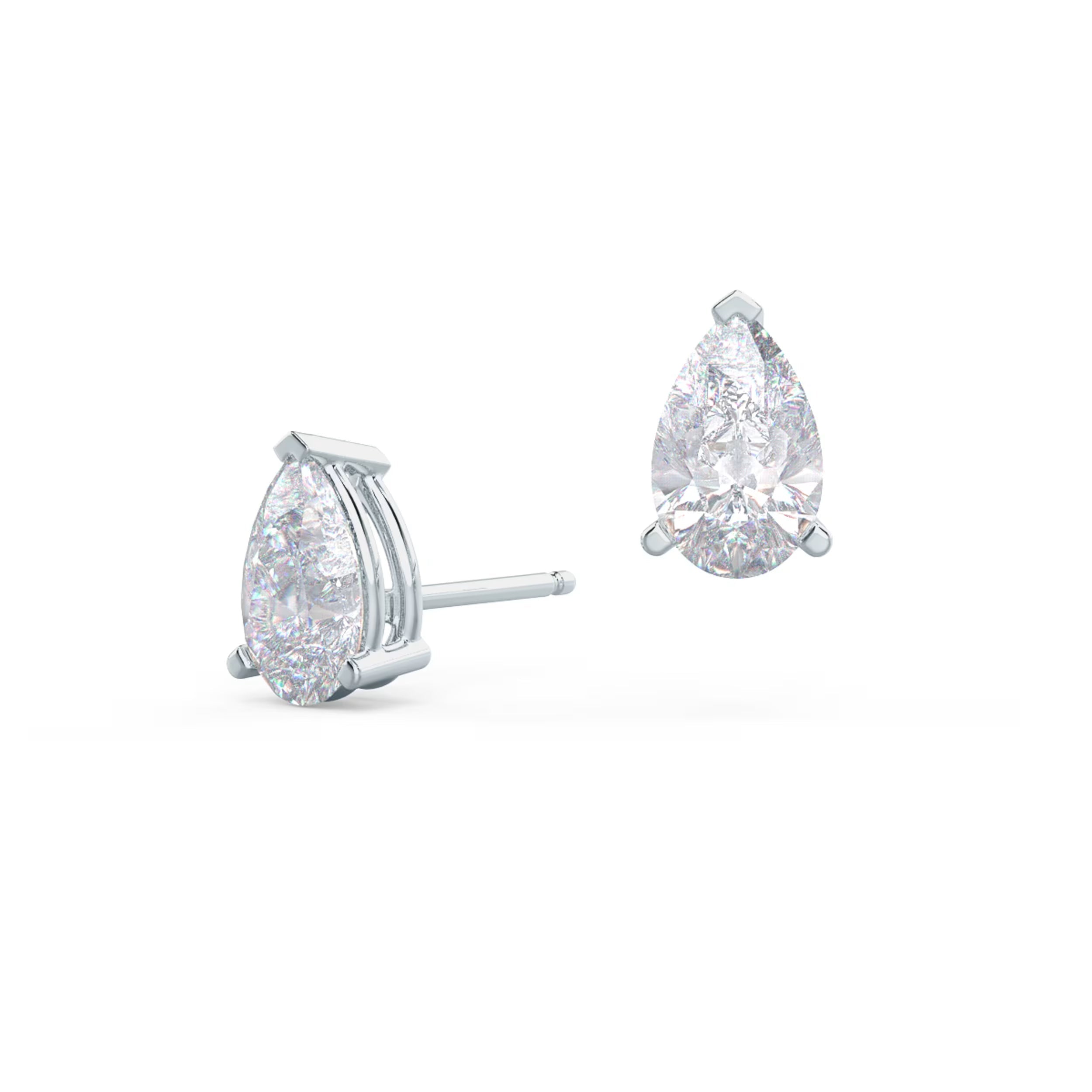 1.50 TCW Pear Shape Moissanite Stud Earrings in Gold 5