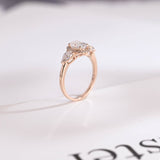 Stunning 1.0 - 2.0 CT Oval Moissanite Engagement Ring with Three Stone & Halo Design 6