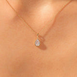 1.0 CT Pear Moissanite Diamond Bezel Pendant Necklace in Solid Gold 4