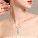 Round Cut Cubic Zirconia in 925 Sterling Silver Necklace 2
