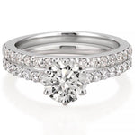 Stunning 1.0- 2.0 CT Round Moissanite Engagement Ring with Pave Design 5