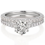 Stunning 1.0- 2.0 CT Round Moissanite Engagement Ring with Pave Design 5