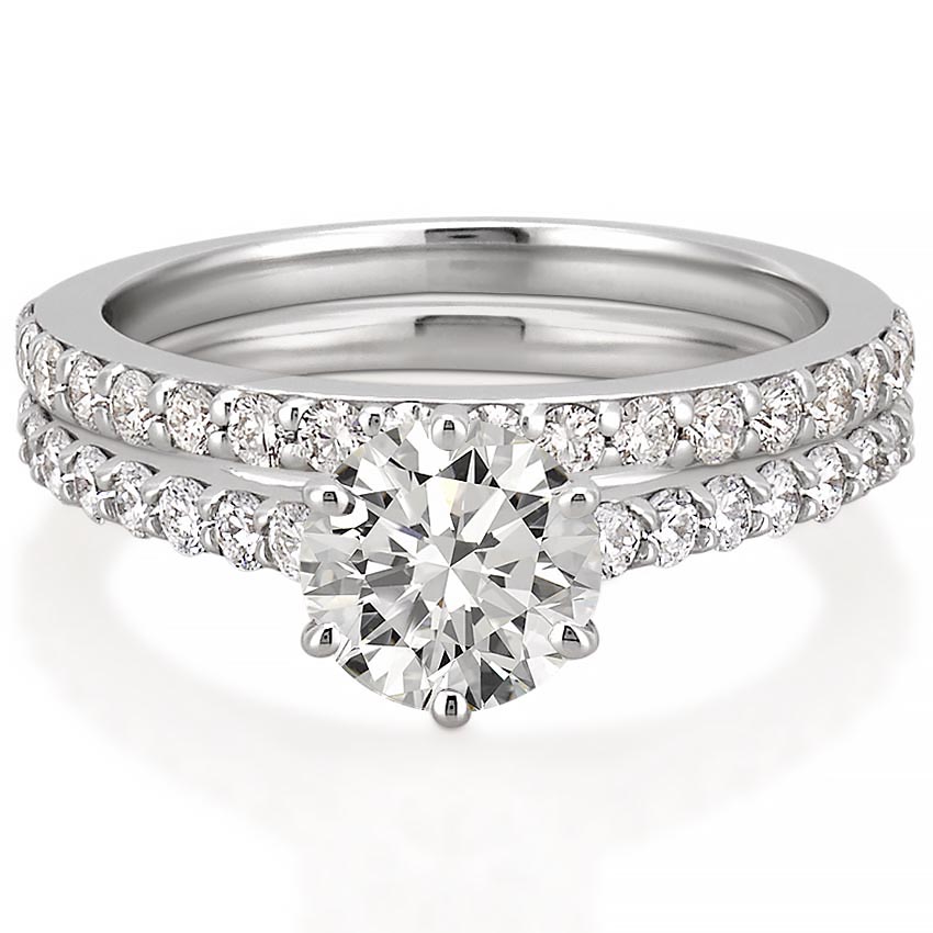 Stunning 1.0- 2.0 CT Round Moissanite Engagement Ring with Pave Design 5