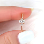 Stunning 0.50 CT Oval Moissanite Engagement Ring With Cluster Design 4