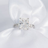 Stunning 3.0 CT Radiant Cut Moissanite Engagement Ring with Pave Design 4