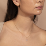 0.80 CT Round Moissanite Diamond Customized Letter Pendant Necklace in Solid Gold 3