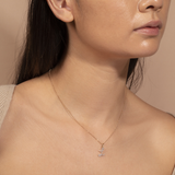 0.80 CT Round Moissanite Diamond Customized Letter Pendant Necklace in Solid Gold 3