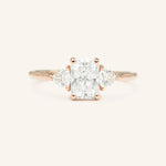 Stunning 1 CT Radiant Moissanite Engagement Ring With Three Stone Design 4