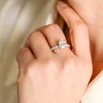 Stunning 1.5 - 2.5 CT Radiant Moissanite Engagement Ring with Pave & Hidden Halo Design 6