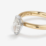 Stunning 0.7 CT Marquise Moissanite Solitaire Design Engagement Ring 5