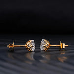 0.50 TCW Round, Pear & Emerald Cut Moissanite Drop Earrings in Gold 2
