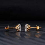 0.50 TCW Round, Pear & Emerald Cut Moissanite Drop Earrings in Gold 2