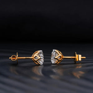 0.50 TCW Round, Pear & Emerald Cut Moissanite Drop Earrings in Gold