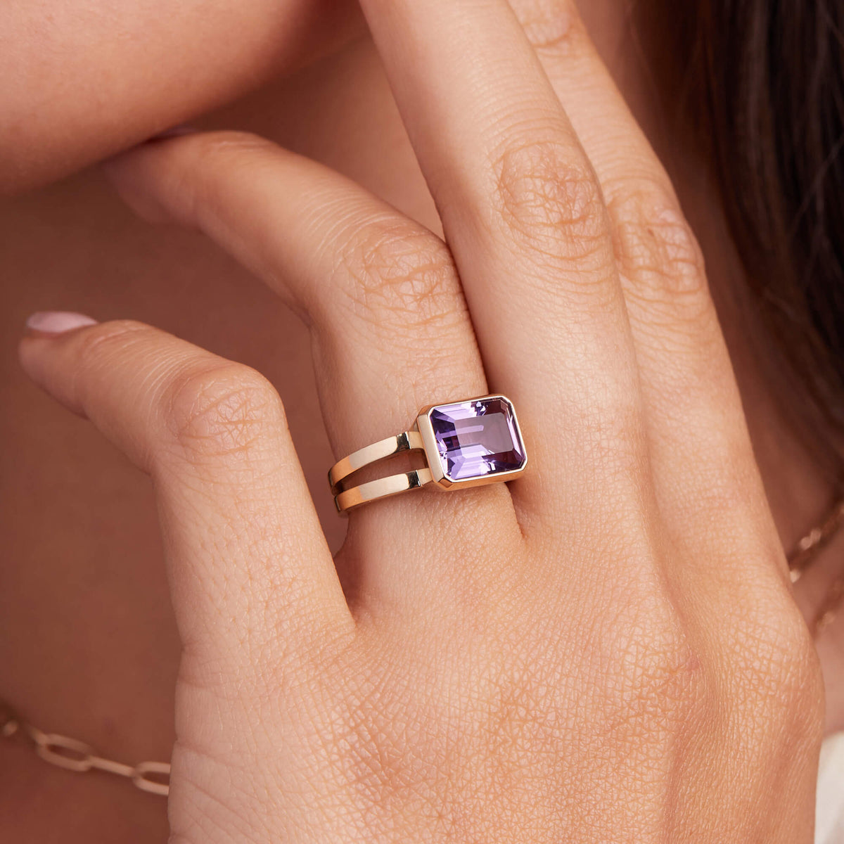 3.0 CT Emerald Amethyst Lab Made Diamond- February Birthstone Engagement Ring 3