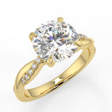 Stunning 2.0 CT Round Moissanite Engagement Ring with Twisted Pave Design 1