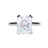 Radiant Cut Solitaire Style Cubic Zirconia in 925 Sterling Silver Ring 4