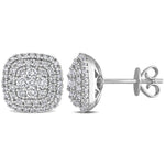 Round Cut Cubic Zirconia in 925 Sterling Silver Earrings 4