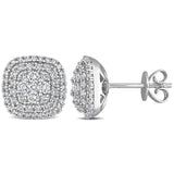 Round Cut Cubic Zirconia in 925 Sterling Silver Earrings 4