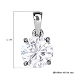 Round Cut Cubic Zirconia in 925 Sterling Silver Necklace 6