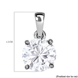 Round Cut Cubic Zirconia in 925 Sterling Silver Necklace 6