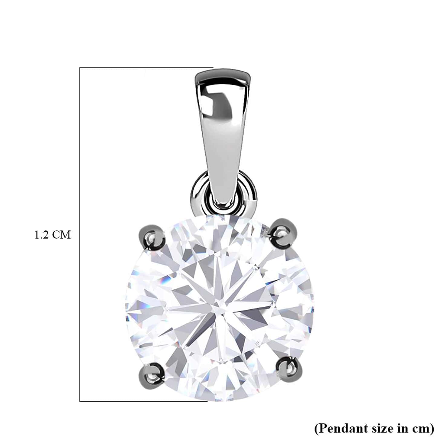 Round Cut Cubic Zirconia in 925 Sterling Silver Necklace 6
