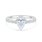 Stunning 1.5 CT Pear Moissanite Engagement Ring Pave Design 1